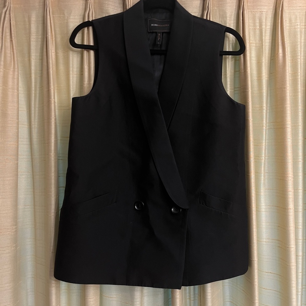 BCBGMaxAzria Black Double-Breasted Vest